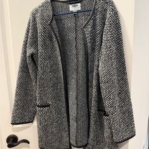 Old Navy Black and White Open-Front Cardigan